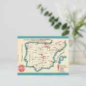 スペインのヴィンテージ地図 ポストカード (スタンド正面)