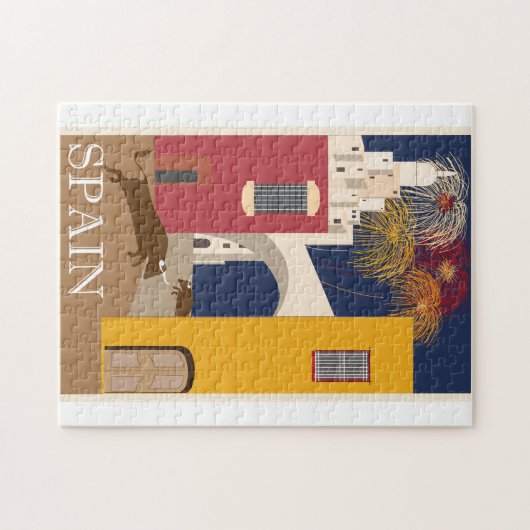 スペインのヴィンテージ旅行ポスター ジグソーパズル (横)