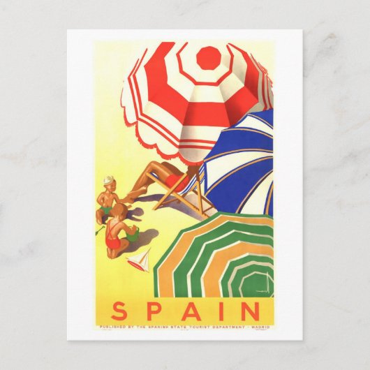 スペインのヴィンテージ旅行ポスター ポストカード (正面)