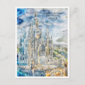 スペインのヴィンテージ旅行水の色 ポストカード (正面)