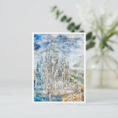 スペインのヴィンテージ旅行水の色 ポストカード (スタンド正面)