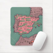 スペインのヴィンテージ旧地図 マウスパッド (マウス)