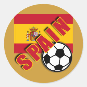 スペインの世界のサッカーファンのTシャツ ラウンドシール