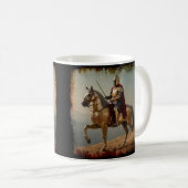 スペインの中世のナイト コーヒーマグカップ (正面右)