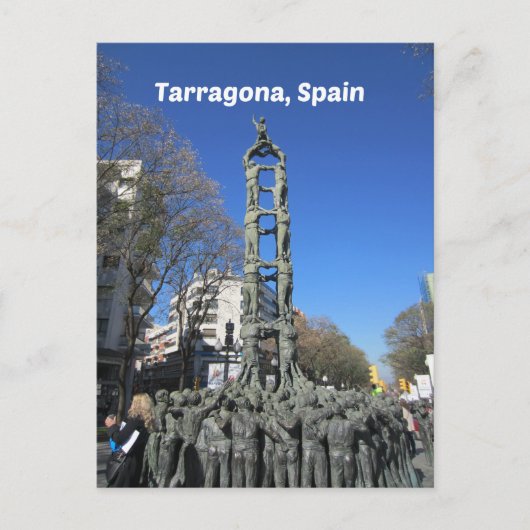 スペインの人間塔の像 ポストカード (正面)