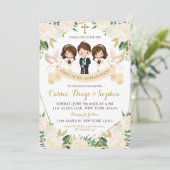 スペインの兄弟姉妹の少年少女が初めての聖体拝領 招待状 (スタンド正面)