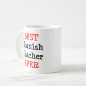 スペインの先生最高の コーヒーマグカップ (正面左)