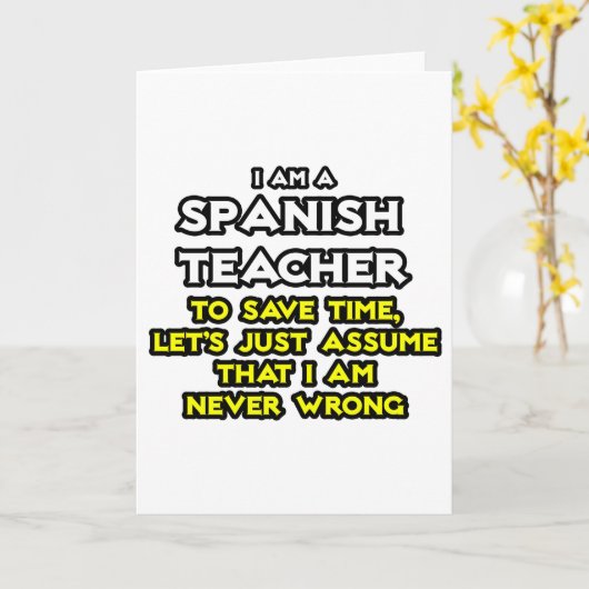 スペインの先生...私が間違っていないと仮定 カード (黄色い花)