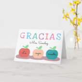 スペインの先生/Maestraりんごカードをありがとう カード (黄色い花)