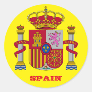 スペインの光沢のあるクラシックな円形のステッカー ラウンドシール