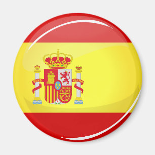 スペインの光沢のある丸い国旗 マグネット