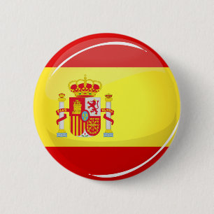 スペインの光沢のある円形の旗 缶バッジ