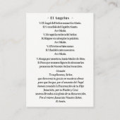 スペインの受胎告知ヴァージンメアリーアンジェラス祈りの言葉 名刺 (裏面)