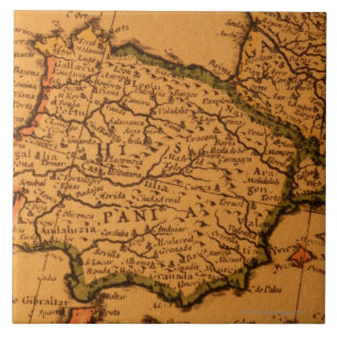 スペインの古い地図 タイル