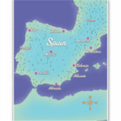 スペインの古典的な地図 シール (正面)