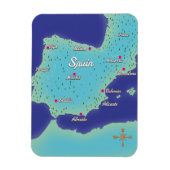 スペインの古典的な地図 マグネット (縦)