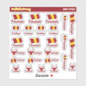 スペインの名前をカスタムするラベル |スペイン シール (シート)