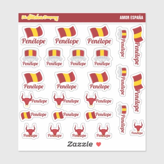 スペインの名前をカスタムするラベル |スペイン シール (シート)