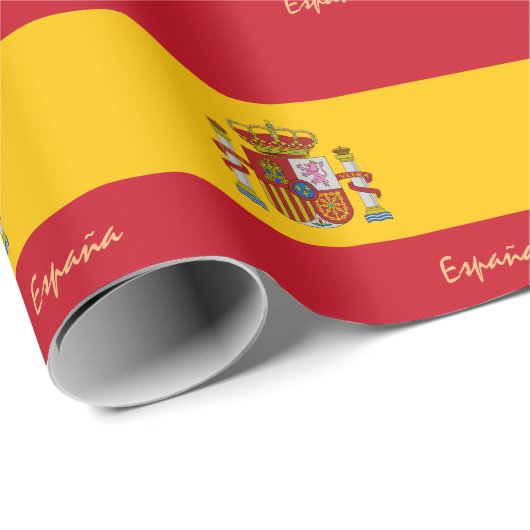 スペインの国旗とスペインのギフト/スポーツファン ラッピングペーパー (ロールコーナー)
