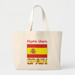 スペインの国旗の伝統 ラージトートバッグ