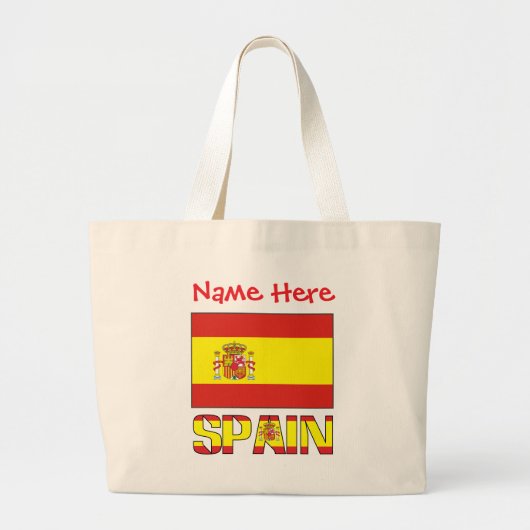 スペインの国旗の伝統 ラージトートバッグ (正面)