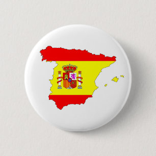 スペインの国旗の地図の形のスペイン語 缶バッジ