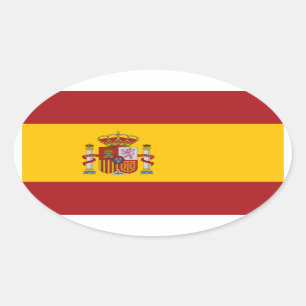 スペインの国旗の楕円形のステッカー 楕円形シール