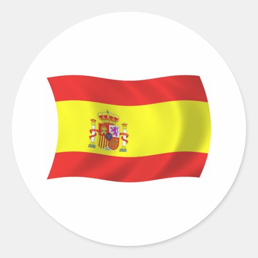スペインの国旗ステッカー ラウンドシール (正面)
