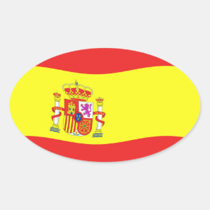 スペインの国旗ステッカー 楕円形シール