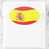 スペインの国旗ステッカー 楕円形シール (バッグ)