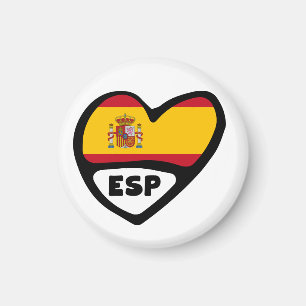 スペインの国番号の旗のハート、特別に マグネット