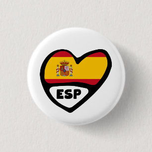 スペインの国番号の旗のハートPinのバッジ、特別に 缶バッジ
