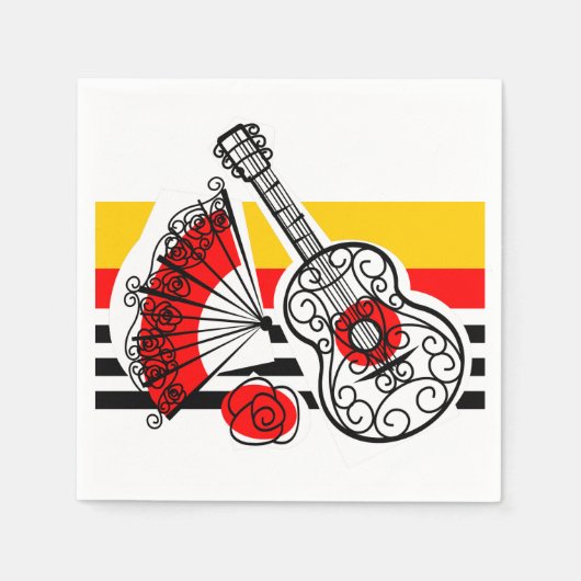 スペインの土産クラシック紙ストライプナプキン スタンダードカクテルナプキン (正面)