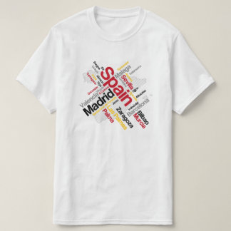 スペインの地図と都市Tシャツ Tシャツ