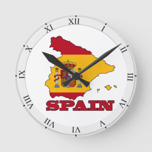 スペインの地図の旗 ラウンド壁時計