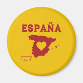 スペインの地図エスパーニャイエローレッドマグネット マグネット (正面)