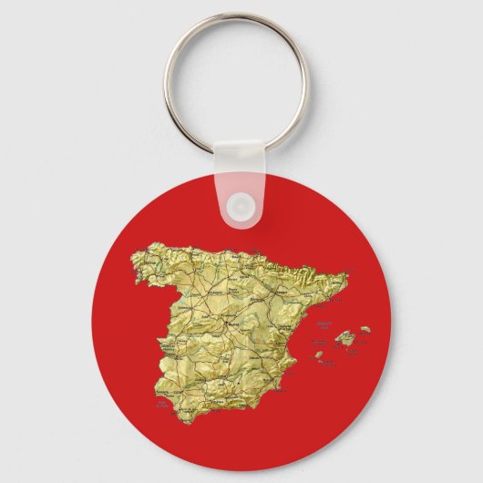 スペインの地図キーチェーン キーホルダー (正面)