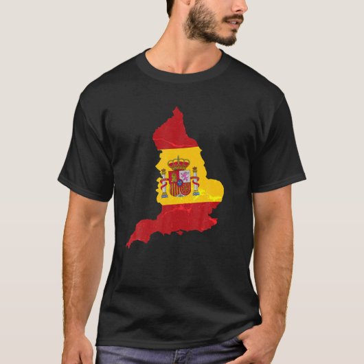 スペインの地図サッカーサポーターのビジタースペインのソケット Tシャツ (正面)