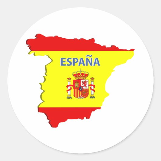 スペインの地図ボトル透かし ラウンドシール (正面)