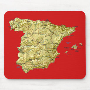 スペインの地図マウスパッド マウスパッド