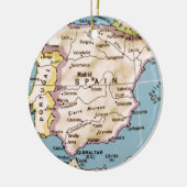 スペインの地図ヴィンテージデザイン セラミックオーナメント (左)