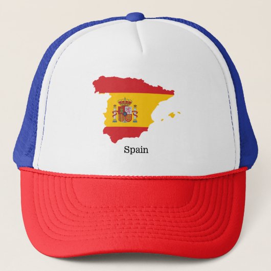 スペインの地図入りフラグのお土産デザイン キャップ (正面)