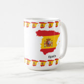 スペインの地図入りフラグのお土産デザイン コーヒーマグカップ (正面右)
