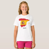 スペインの地図入りフラグのお土産デザイン Tシャツ (正面フル)