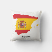 スペインの地図入りフラグの記念品デザイン クッション (正面)