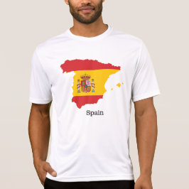 スペインの地図入りフラグの記念品デザイン Tシャツ