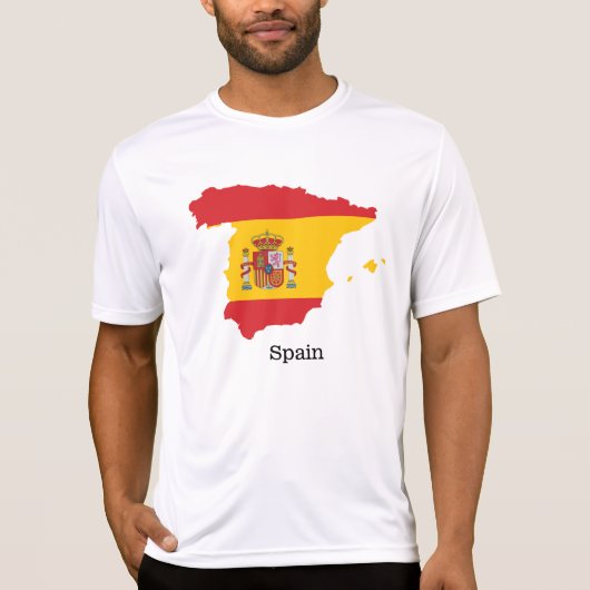 スペインの地図入りフラグの記念品デザイン Tシャツ (正面)