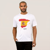 スペインの地図入りフラグの記念品デザイン Tシャツ (正面フル)