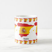 スペインの地図内にあるスペイン国旗のお土産デザイン コーヒーマグカップ (中央)