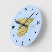 スペインの地図時計 ラウンド壁時計 (傾斜)